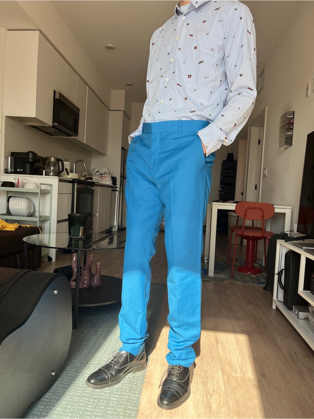 Alexander McQueen Men Blue Trousers